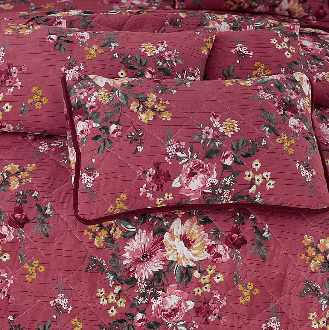 PINK M.Z COTTON COMFORTER SET-7PCS - Image 2