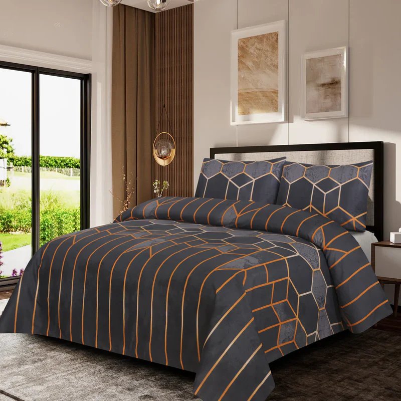 PRINTED PURE COTTON BEDSHEET ASH-40105