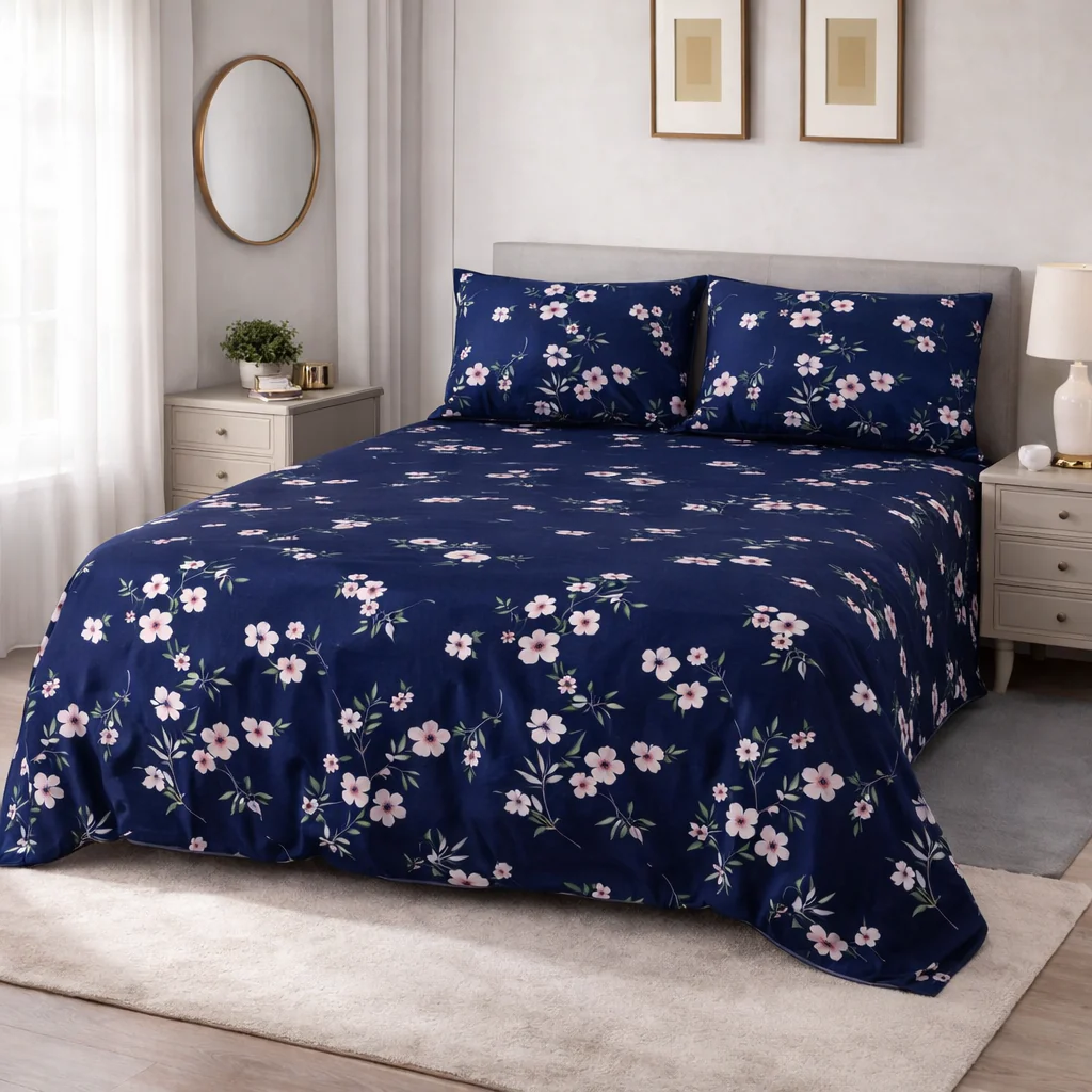 PRINTED PURE COTTON BEDSHEET ASH-40118