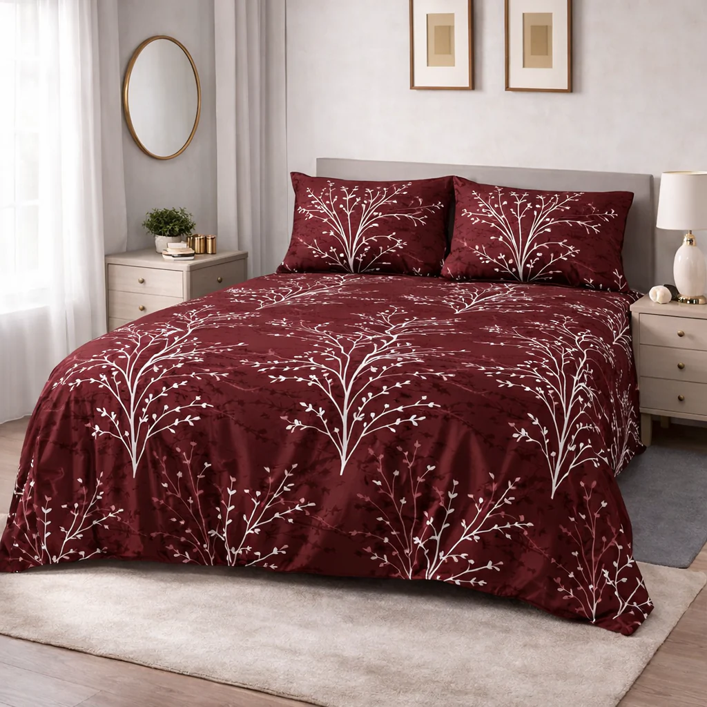 PRINTED PURE COTTON BEDSHEET ASH-40122