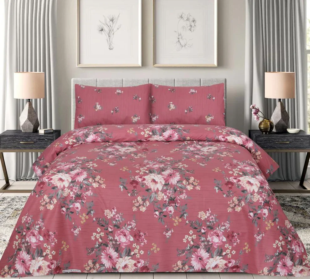 PRINTED PURE COTTON BEDSHEET ASH-4099