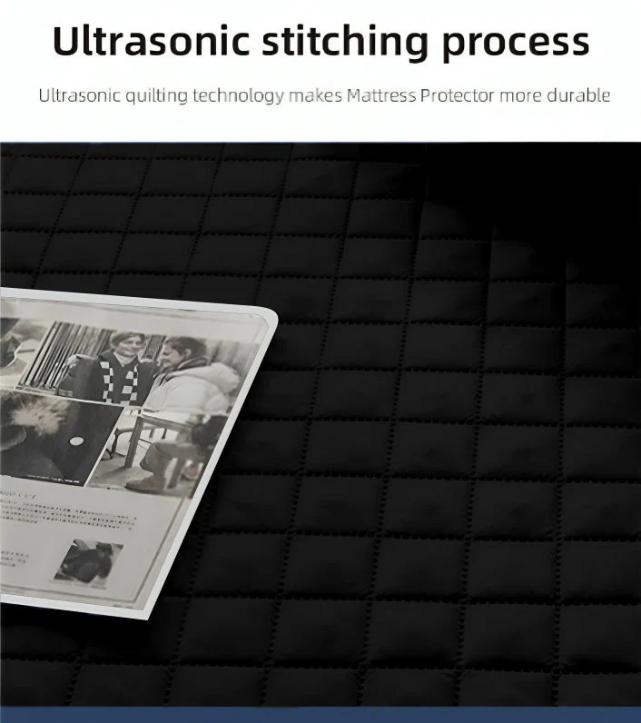 Quilted Cotton Waterproof Mattress Protector - Black - Image 3