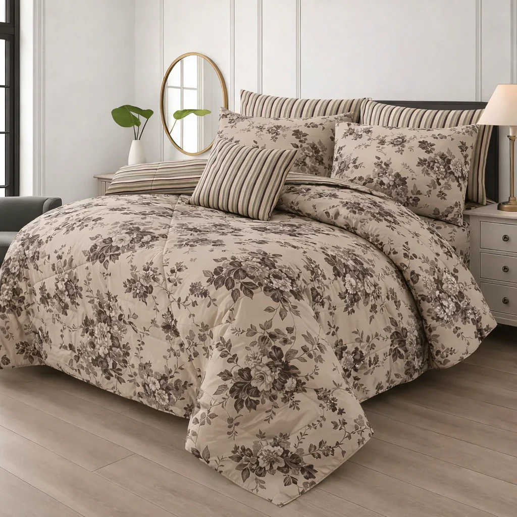 SIGNATURE CERAMEL COTTON COMFORTER SET-7PCS