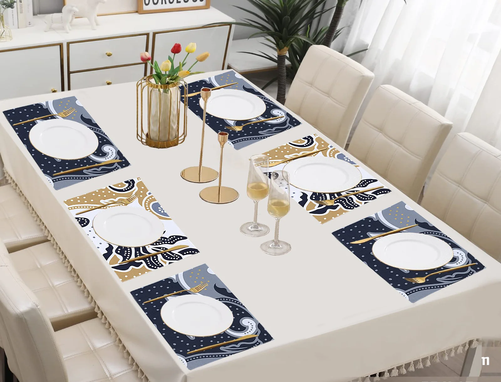 ZENTO DINNING TABLE RUNNER SET- 6 PCS - Image 2